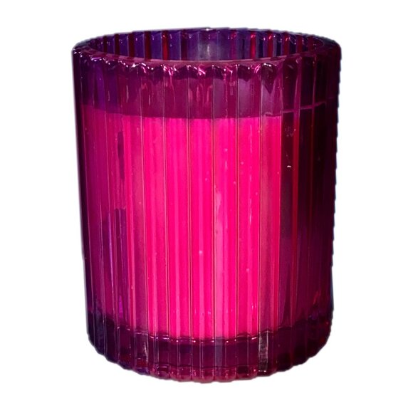 ENCHANTÉ Black Currant Scented Soy Candle Fluted Glass Glass Jar Disco Ball Led - Picture 3 of 7